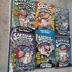 Captain Underpants Book Set of 6 books, paperback. Excellent condition